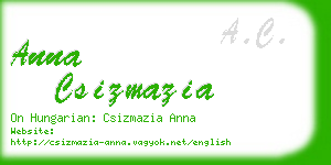 anna csizmazia business card